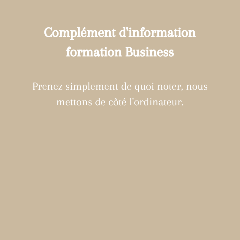 Complément d'information formation business