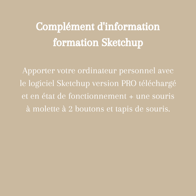 Complément d'information formation sketchup