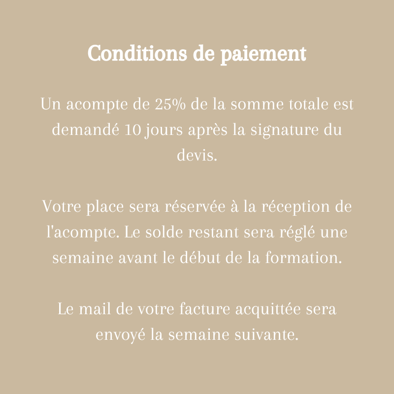 Conditions de paiement